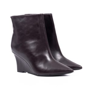 Bota Feminina Anabela Marrom Cano Curto