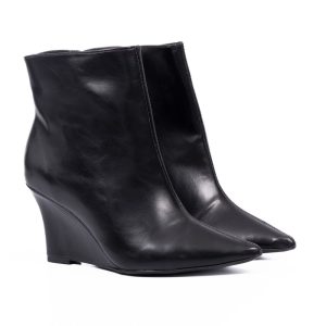 Bota Feminina Anabela Preta com Cano Curto
