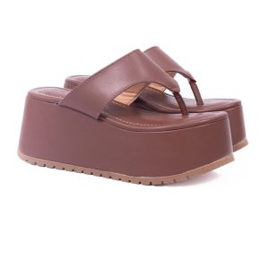 Chinelo Feminino Flatform Marrom