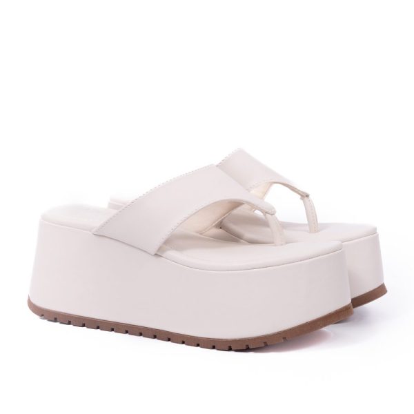Chinelo Feminino de Dedo Off White com Solado Flatform Loja MM Store Shoes (3)