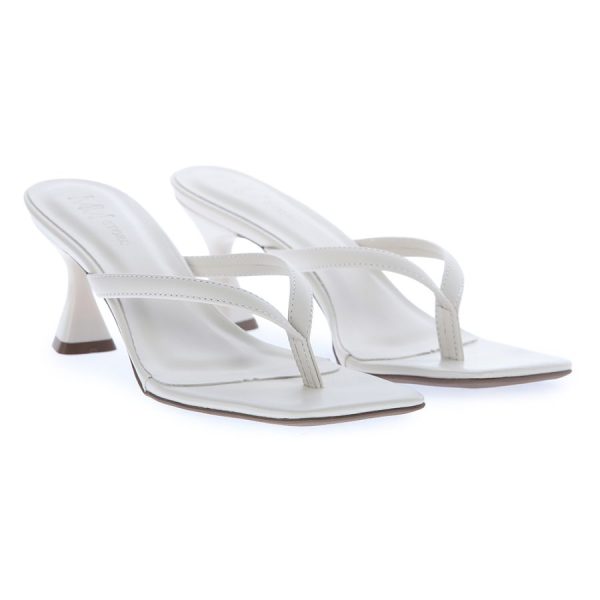 Chinelo de Dedo Off White com Salto Baixo Loja MM Store Shoes