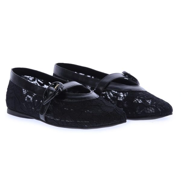 Sapatilha Feminina de Renda Preta Loja MM Store Shoes (1)
